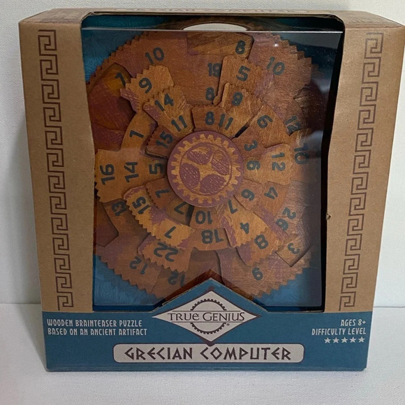 True Genius Other - True Genius Grecian Computer Puzzle Brain Teaser Smart Challenge Wood Jigsaw NEW